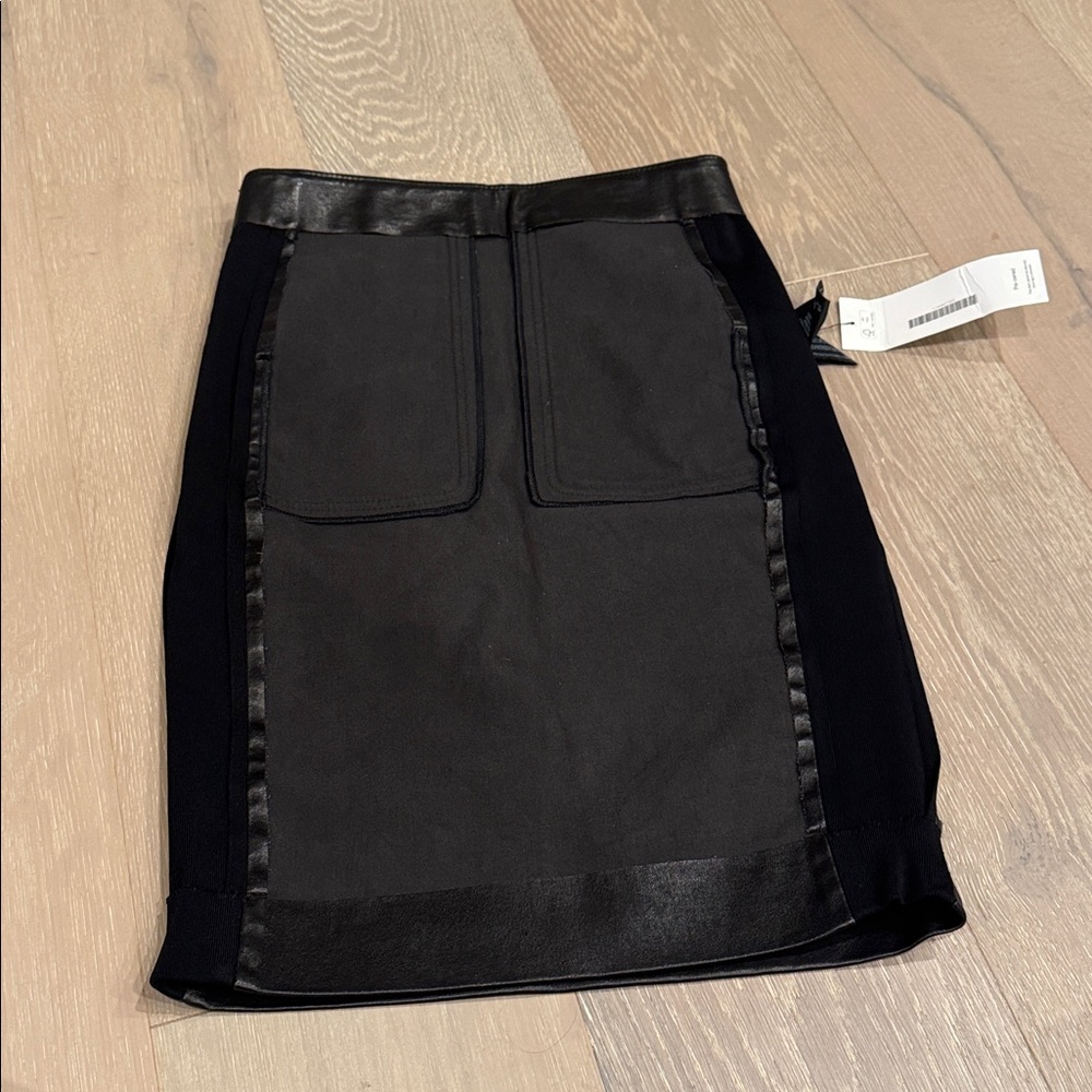 Vintage Balenciaga Black Leather Pencil Skirt Size 38 - Picture 14 of 14